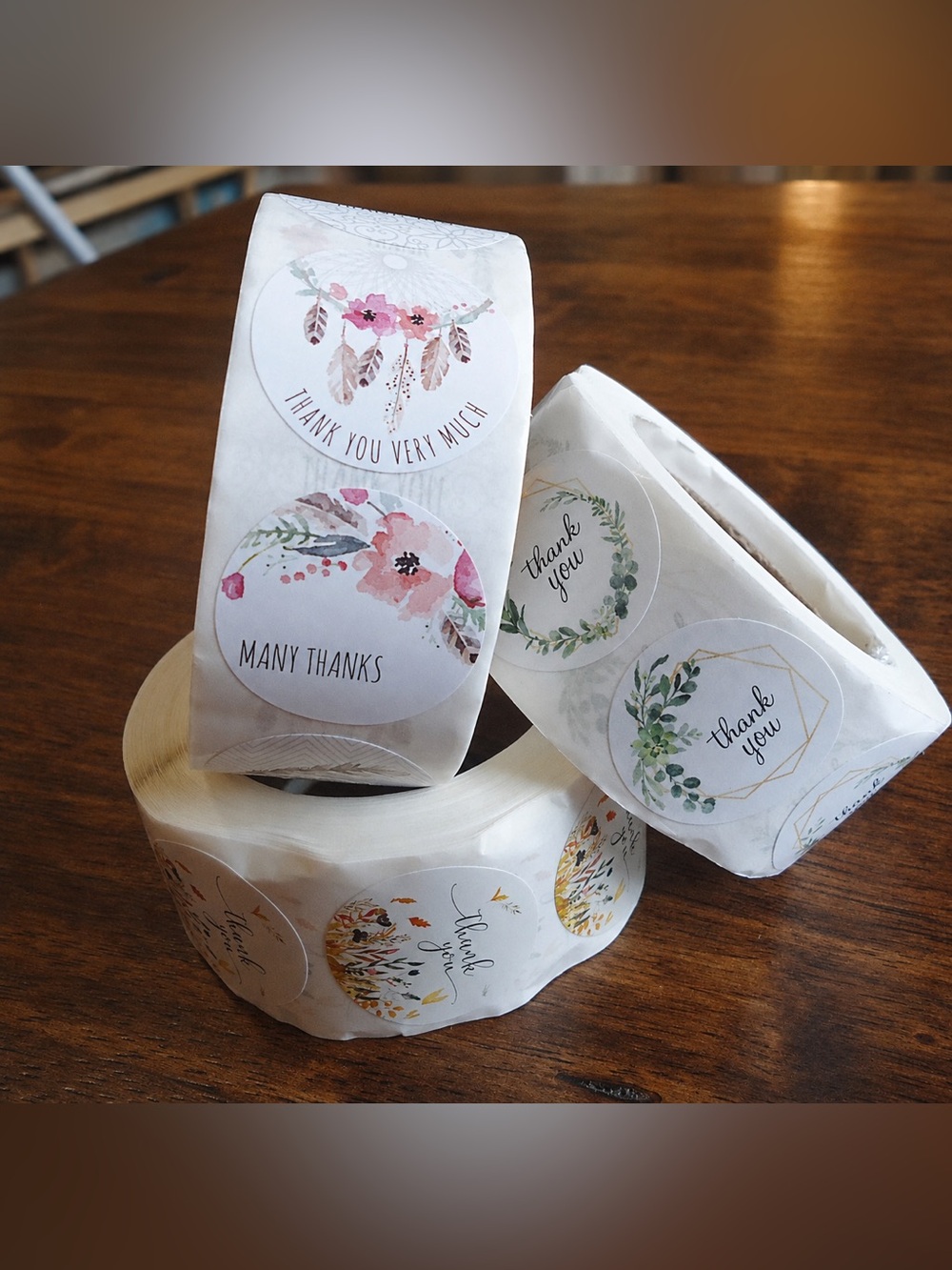 Thank You Stickers 1 Inch Floral Boho Small Business Packaging NWT - Picture 2 of 4